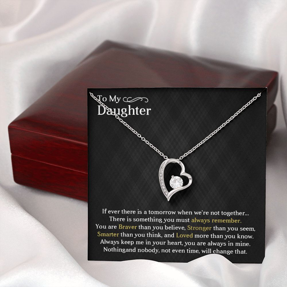TO MY DAUGHTER, FOREVER LOVE NECKLACE WITH MESSAGE CARD, BIRTHDAY AND DAUGHTERS DAY GIFT FOR HER