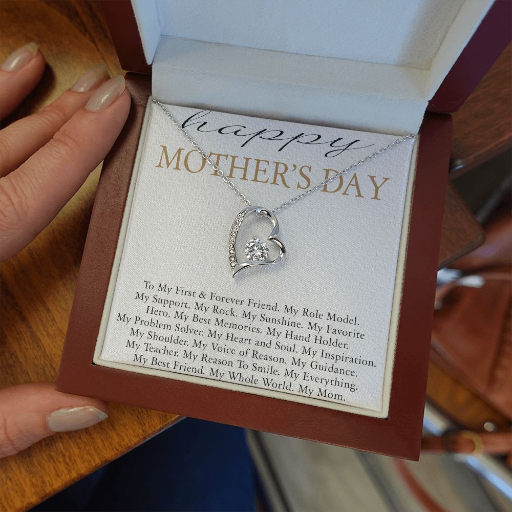HAPPY MOTHERS DAY, FOREVER LOVE NECKLACE FOR MOM, NECKLACE WITH MESSAGE CARD, BIRTHDAY, MOTHER'S DAY GIFT FOR HER