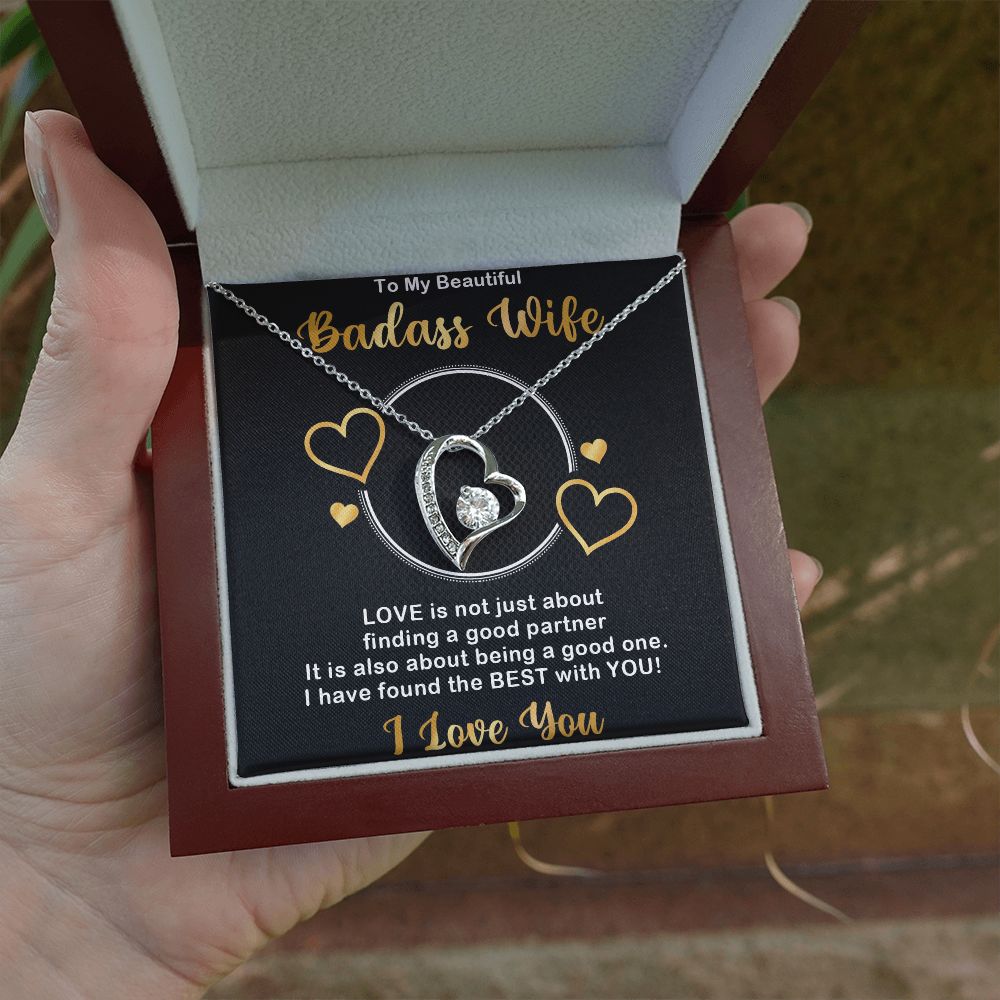 Forever Love Necklace, Badass Wife, Necklace With Message Card, Birthday Gift For Her