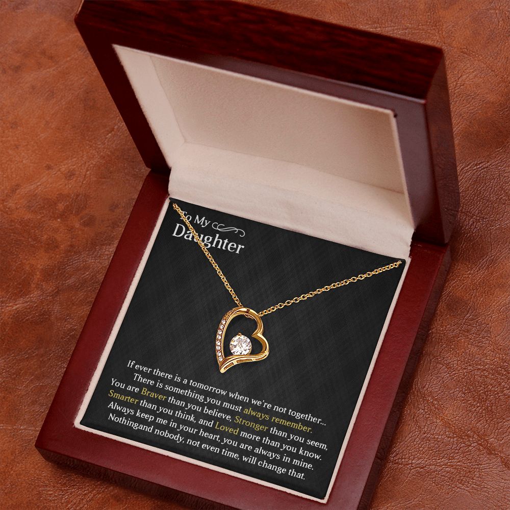 TO MY DAUGHTER, FOREVER LOVE NECKLACE WITH MESSAGE CARD, BIRTHDAY AND DAUGHTERS DAY GIFT FOR HER