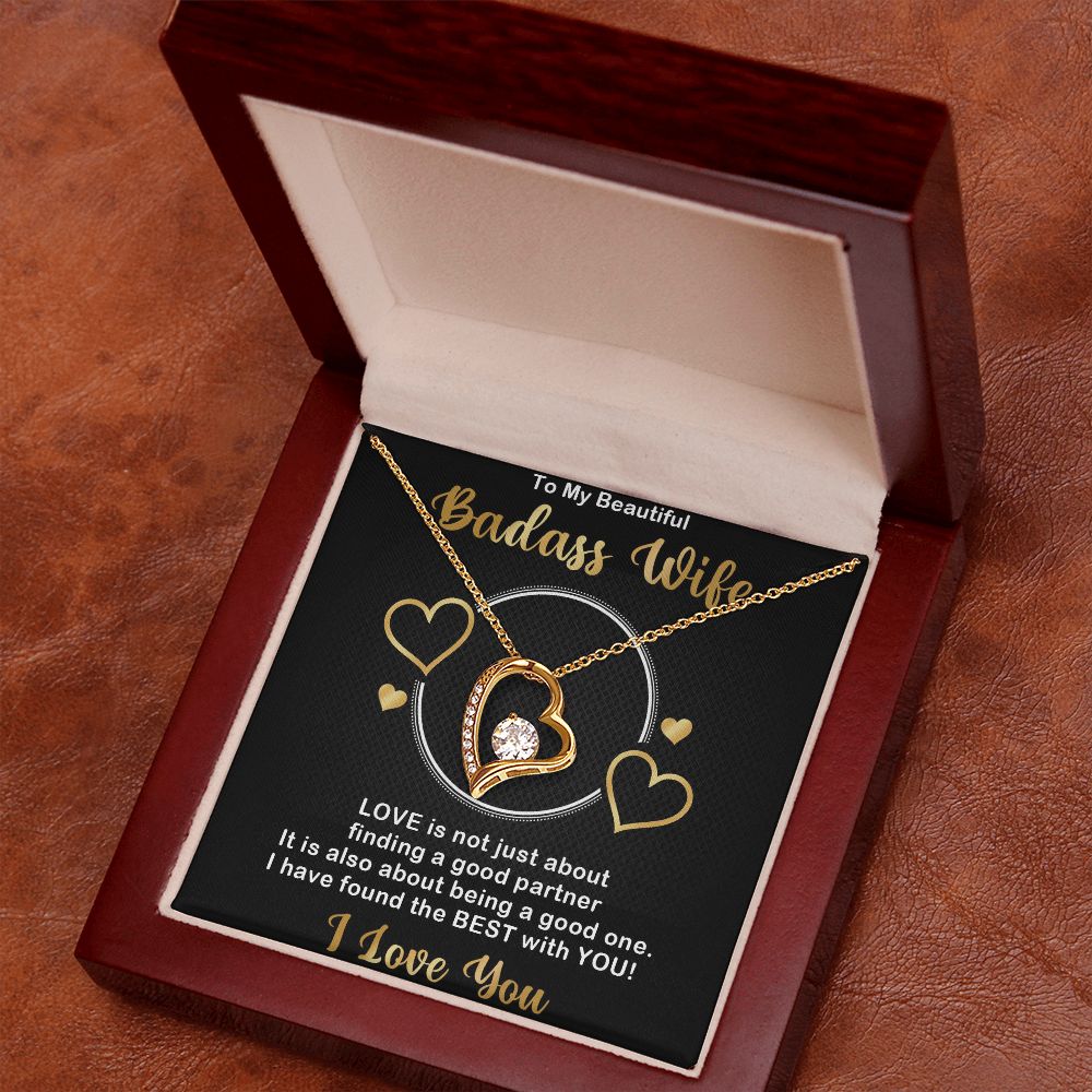 Forever Love Necklace, Badass Wife, Necklace With Message Card, Birthday Gift For Her