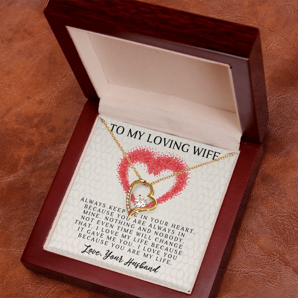 Forever Love Necklace, My Loving Wife, Necklace With Message Card, Birthday Gift For Her