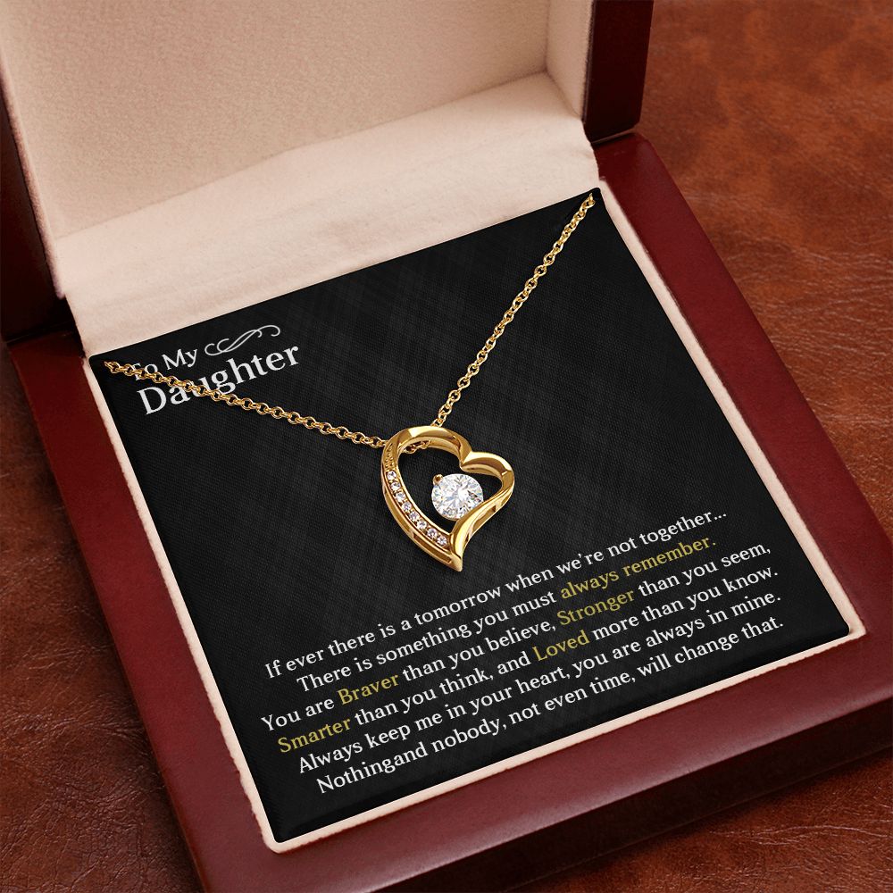 TO MY DAUGHTER, FOREVER LOVE NECKLACE WITH MESSAGE CARD, BIRTHDAY AND DAUGHTERS DAY GIFT FOR HER