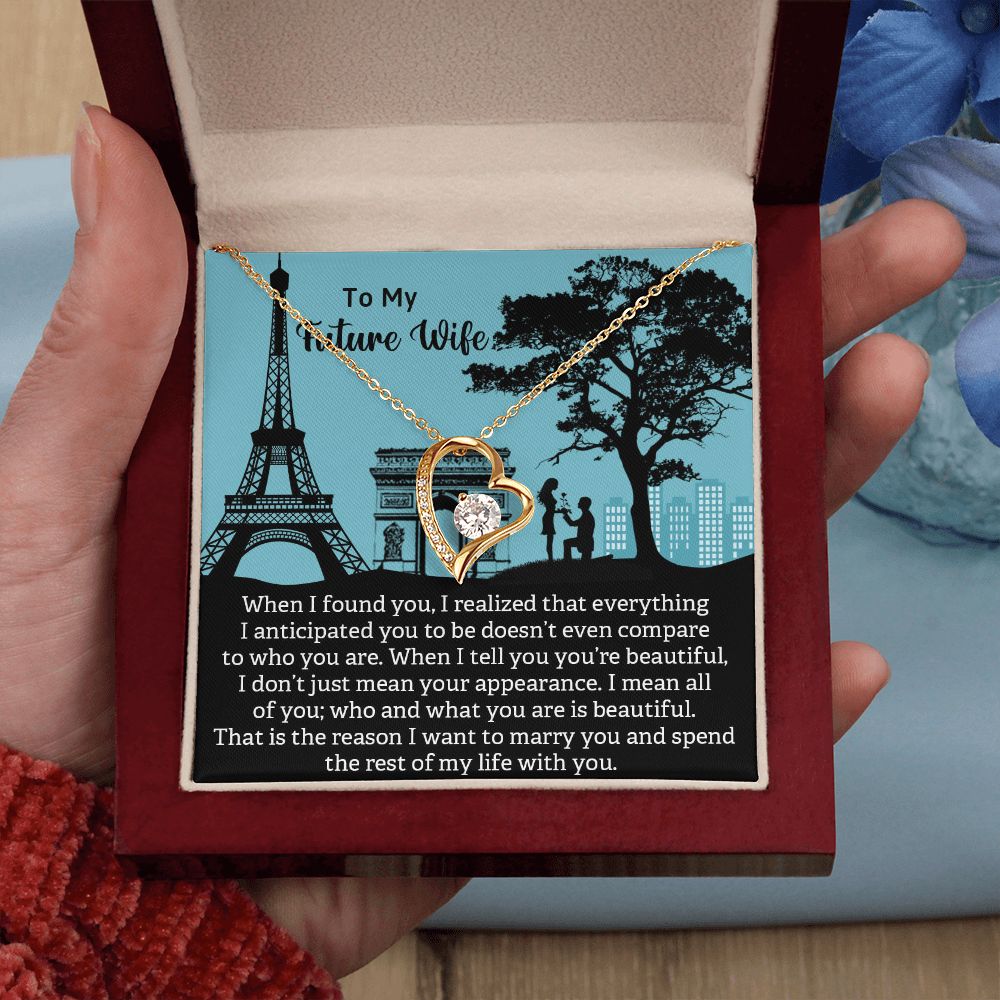 Forever Love Necklace, To My Future Wife, Necklace With Message Card, Birthday Gift For Her