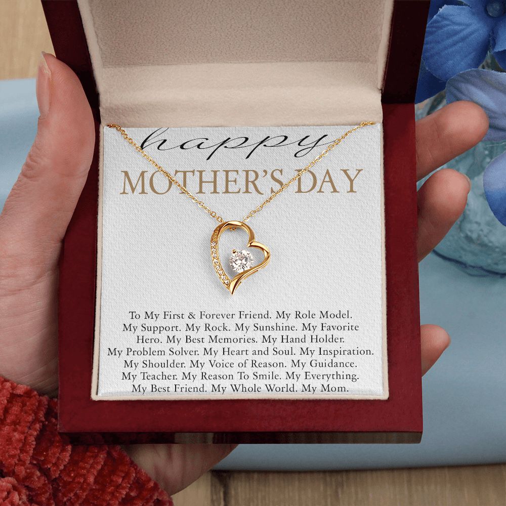 HAPPY MOTHERS DAY, FOREVER LOVE NECKLACE FOR MOM, NECKLACE WITH MESSAGE CARD, BIRTHDAY, MOTHER'S DAY GIFT FOR HER
