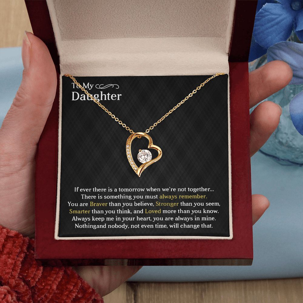 TO MY DAUGHTER, FOREVER LOVE NECKLACE WITH MESSAGE CARD, BIRTHDAY AND DAUGHTERS DAY GIFT FOR HER