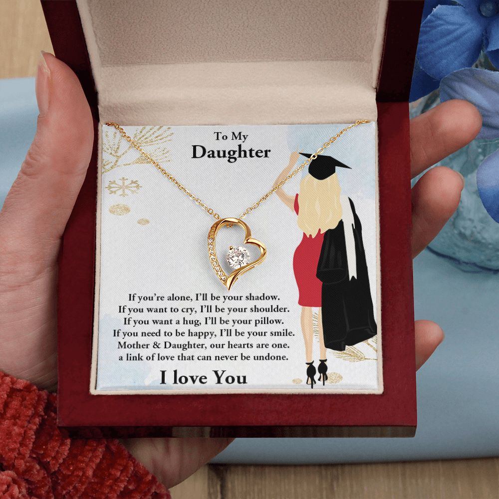 TO MY DAUGHTER, FOREVER LOVE NECKLACE WITH MESSAGE CARD, FROM MOM, BIRTHDAY AND DAUGHTERS DAY GIFT FOR HER