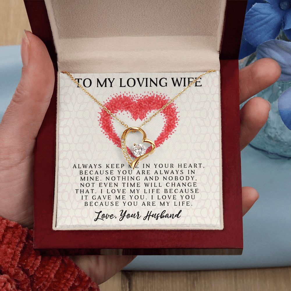 Forever Love Necklace, My Loving Wife, Necklace With Message Card, Birthday Gift For Her