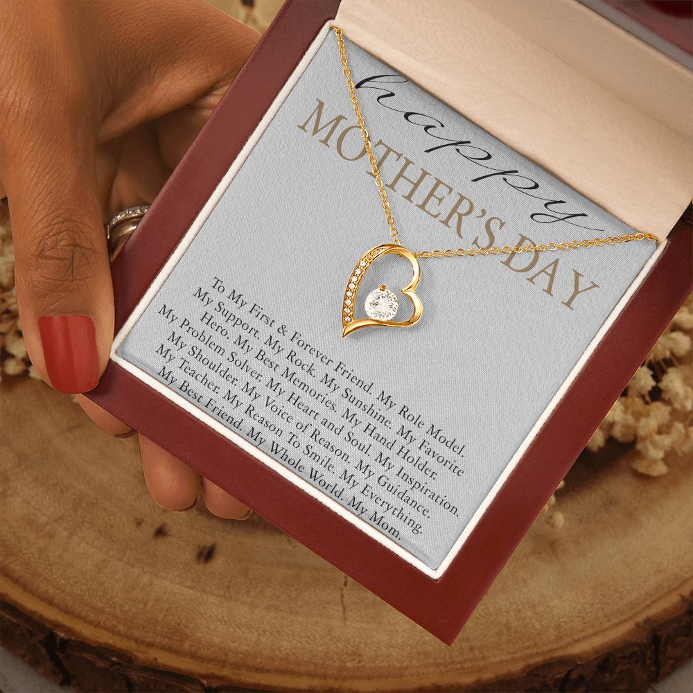 HAPPY MOTHERS DAY, FOREVER LOVE NECKLACE FOR MOM, NECKLACE WITH MESSAGE CARD, BIRTHDAY, MOTHER'S DAY GIFT FOR HER