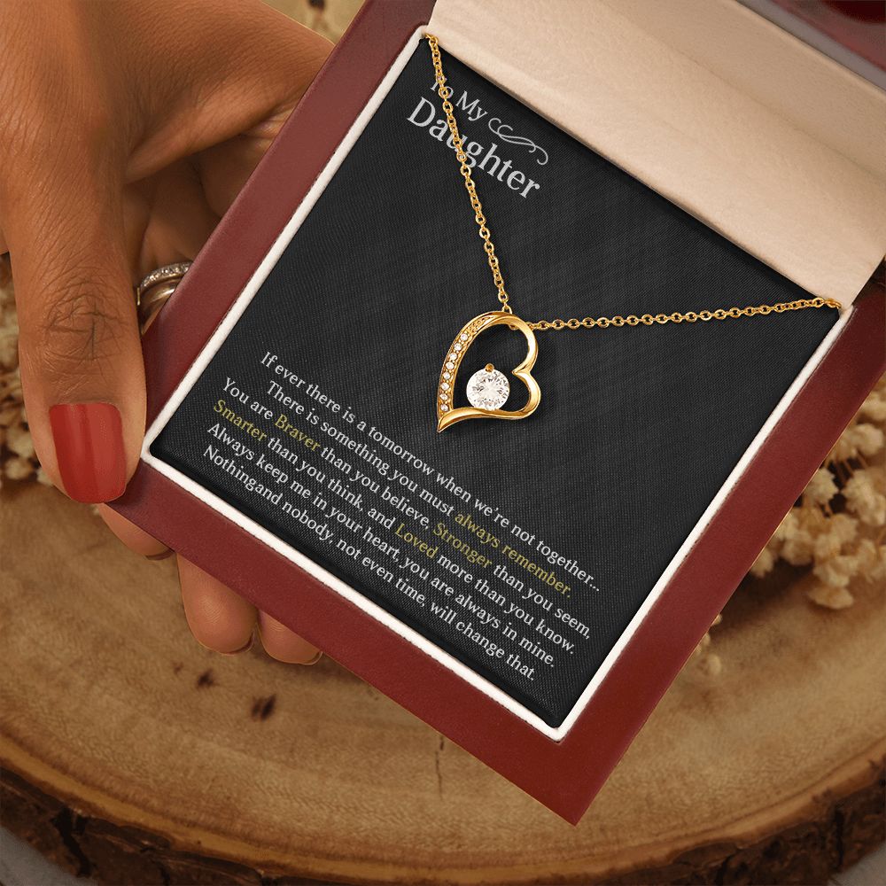 TO MY DAUGHTER, FOREVER LOVE NECKLACE WITH MESSAGE CARD, BIRTHDAY AND DAUGHTERS DAY GIFT FOR HER