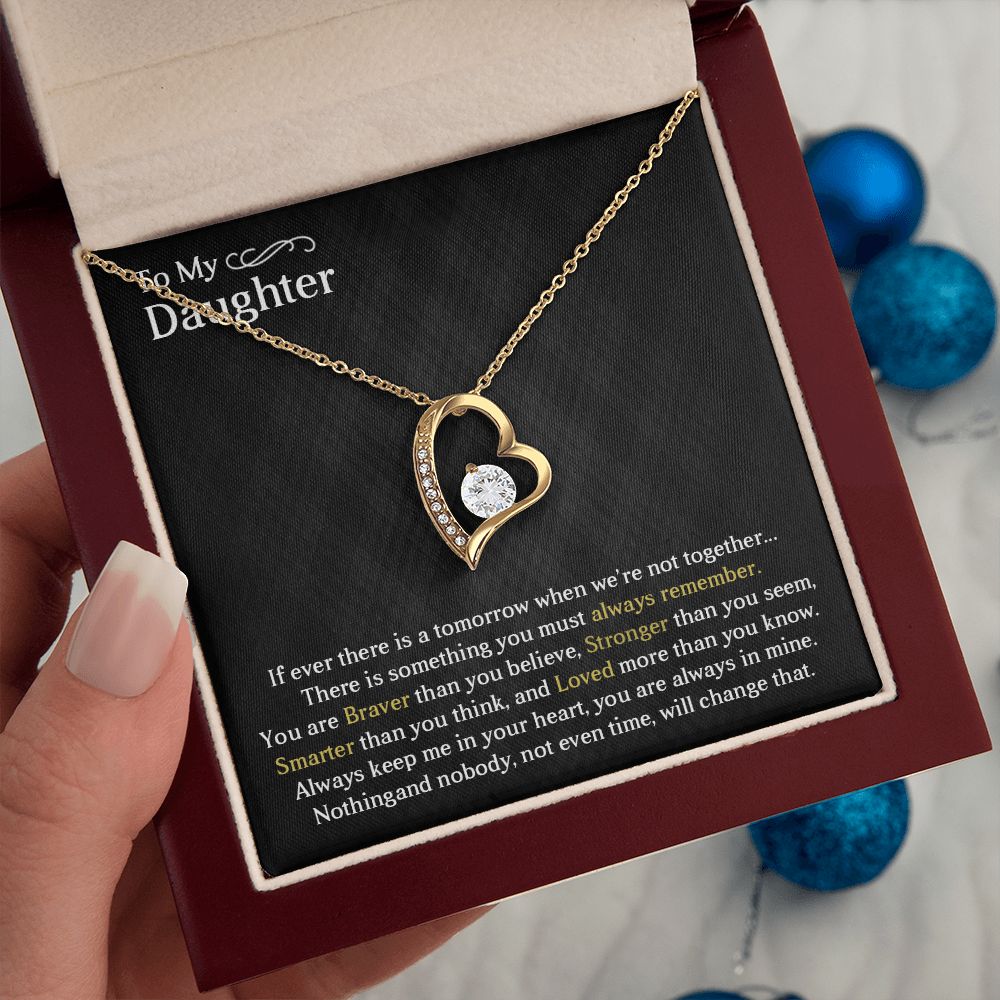 TO MY DAUGHTER, FOREVER LOVE NECKLACE WITH MESSAGE CARD, BIRTHDAY AND DAUGHTERS DAY GIFT FOR HER