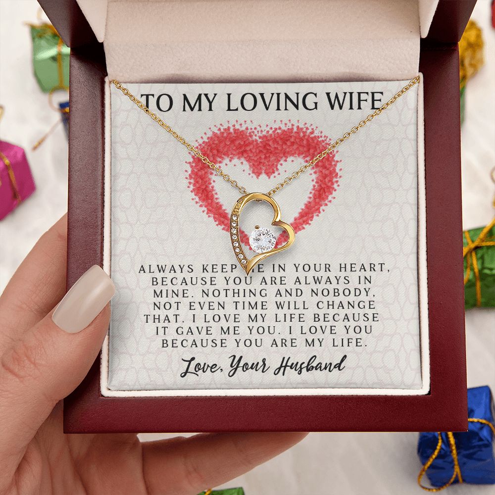 Forever Love Necklace, My Loving Wife, Necklace With Message Card, Birthday Gift For Her