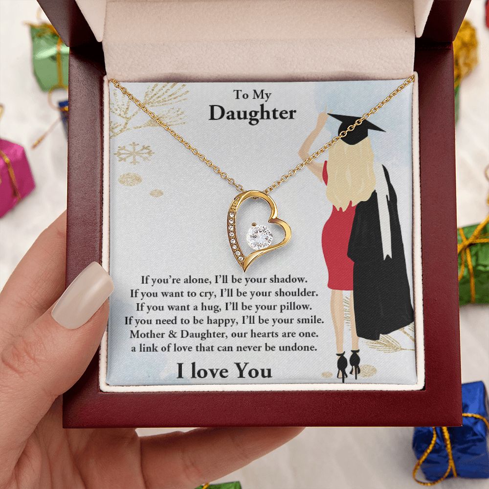 TO MY DAUGHTER, FOREVER LOVE NECKLACE WITH MESSAGE CARD, FROM MOM, BIRTHDAY AND DAUGHTERS DAY GIFT FOR HER