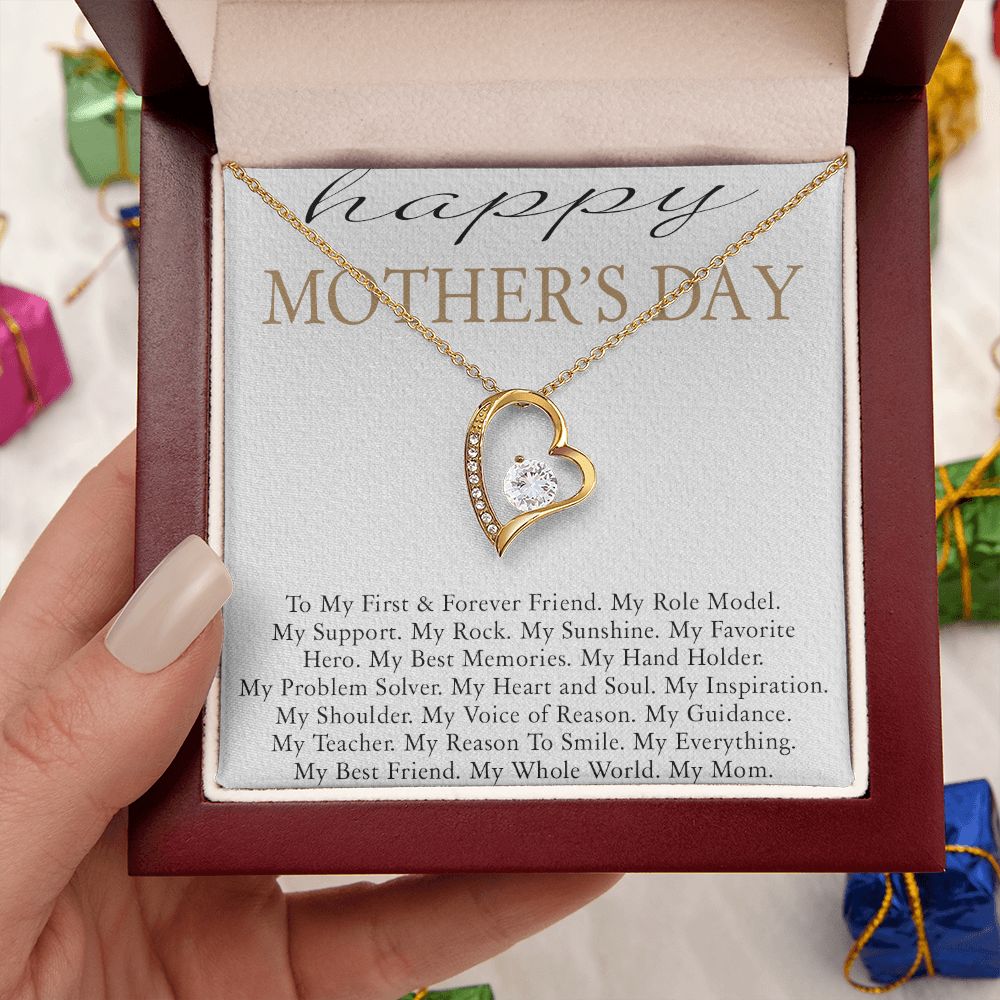 HAPPY MOTHERS DAY, FOREVER LOVE NECKLACE FOR MOM, NECKLACE WITH MESSAGE CARD, BIRTHDAY, MOTHER'S DAY GIFT FOR HER