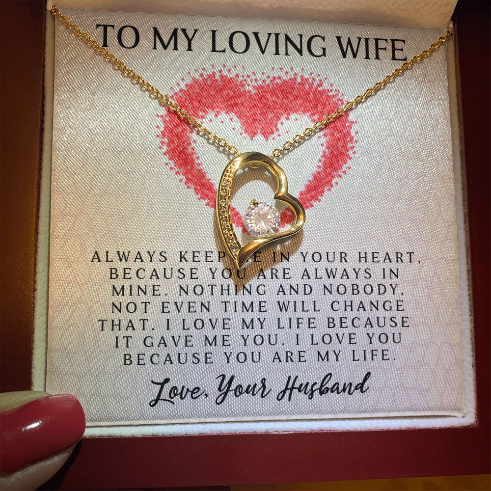 Forever Love Necklace, My Loving Wife, Necklace With Message Card, Birthday Gift For Her