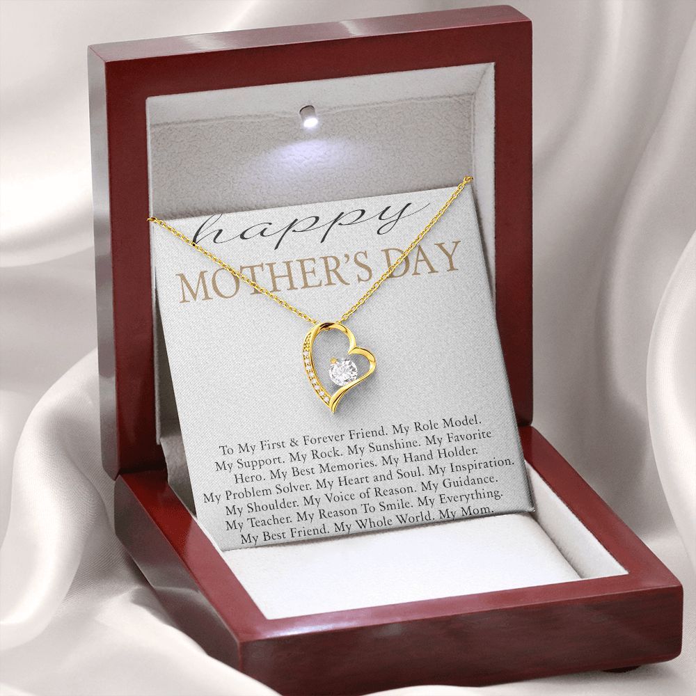 HAPPY MOTHERS DAY, FOREVER LOVE NECKLACE FOR MOM, NECKLACE WITH MESSAGE CARD, BIRTHDAY, MOTHER'S DAY GIFT FOR HER