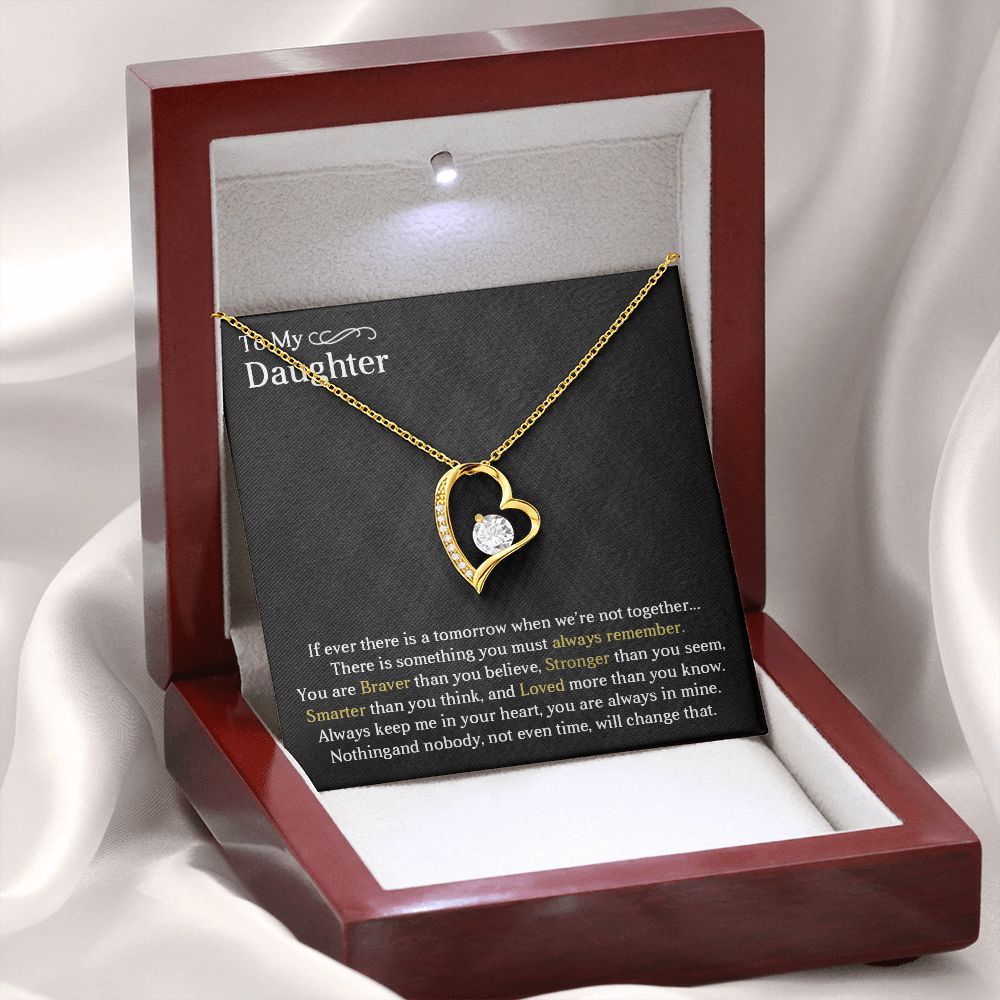 TO MY DAUGHTER, FOREVER LOVE NECKLACE WITH MESSAGE CARD, BIRTHDAY AND DAUGHTERS DAY GIFT FOR HER