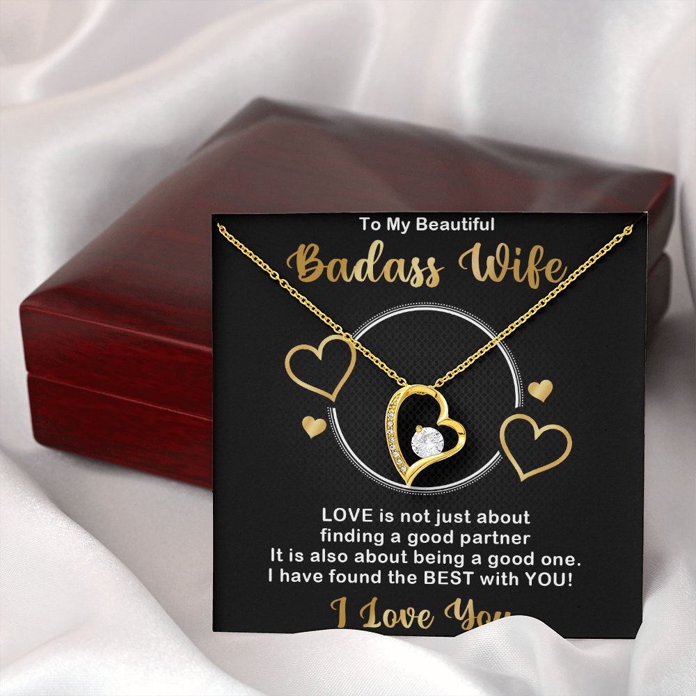 Forever Love Necklace, Badass Wife, Necklace With Message Card, Birthday Gift For Her