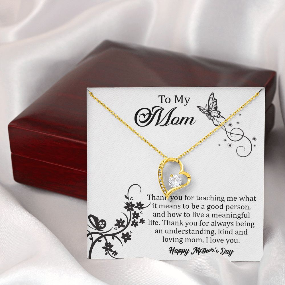 TO MY MOM, FOREVER LOVE NECKLACE FOR MOM, NECKLACE WITH MESSAGE CARD, BIRTHDAY, MOTHER'S DAY GIFT FOR HER