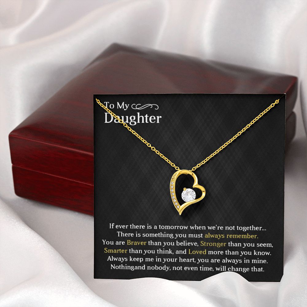 TO MY DAUGHTER, FOREVER LOVE NECKLACE WITH MESSAGE CARD, BIRTHDAY AND DAUGHTERS DAY GIFT FOR HER