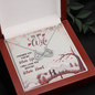 To My Wife, Infinity Hearts Necklace With I Promise You My Whole Life & Whole Heart Message Card, Jewelry For Her, Birthday Gift, Anniversary, Gift For Her, Pendant For Her
