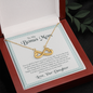 To My Bonus Mom, Infinity Hearts Necklace With I'm So Glad To Have You Here In My Life Message Card, Jewelry For Her, Mother's Day Gift, Anniversary, Birthday, Gift For Her, Pendant For Her
