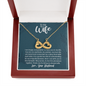 To My Wife, Infinity Hearts Necklace With It Is A Gentle Love Full Of Understanding Message Card, Birthday, Anniversary, Gift For Her, Jewelry For Her, Pendant For Her