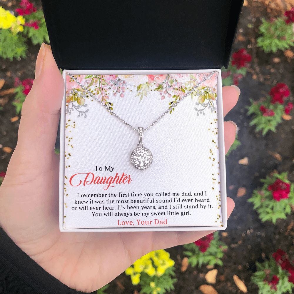 TO MY DAUGHTER, ETERNAL HOPE NECKLACE WITH MESSAGE CARD, FROM DAD, BIRTHDAY AND DAUGHTERS DAY GIFT FOR HER