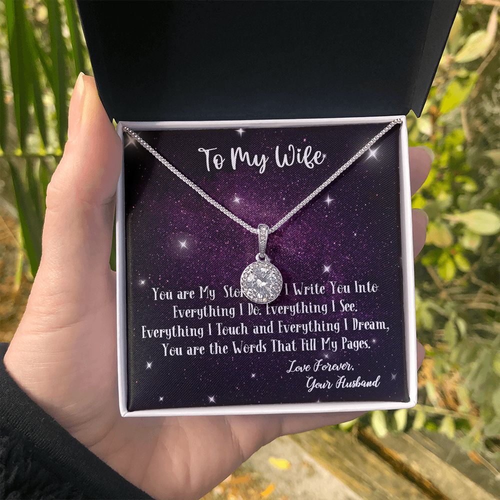 To My Wife, Eternal Hope Necklace, For Wife With Message Card, Birthday, Valentine's Day Gift For Her