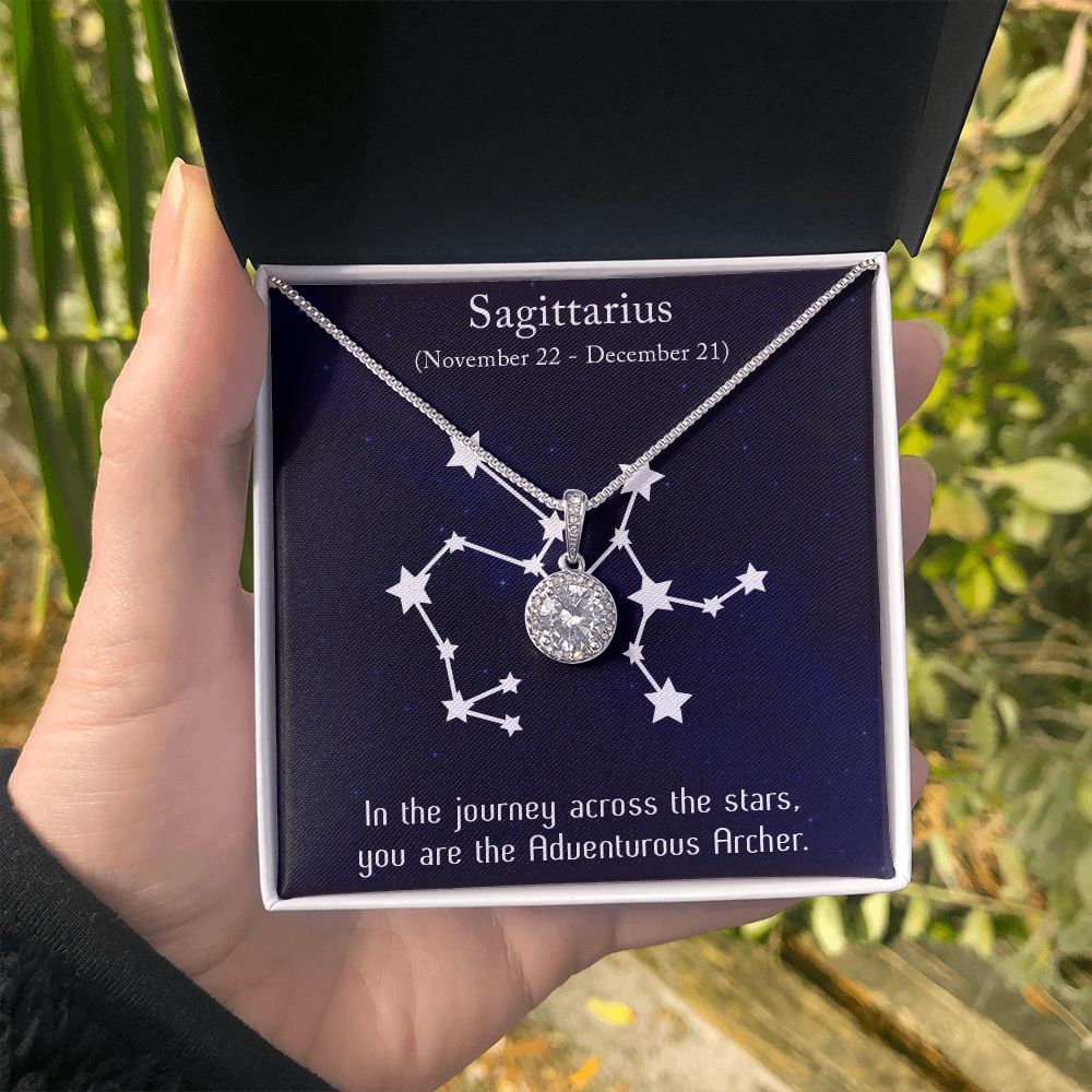 YOU ARE THE ADVENTUROUS, ARCHER MESSAGE CARD WITH ETERNAL HOPE NECKLACE, ZODIAC MESSAGE CARD, GIFT FOR HER