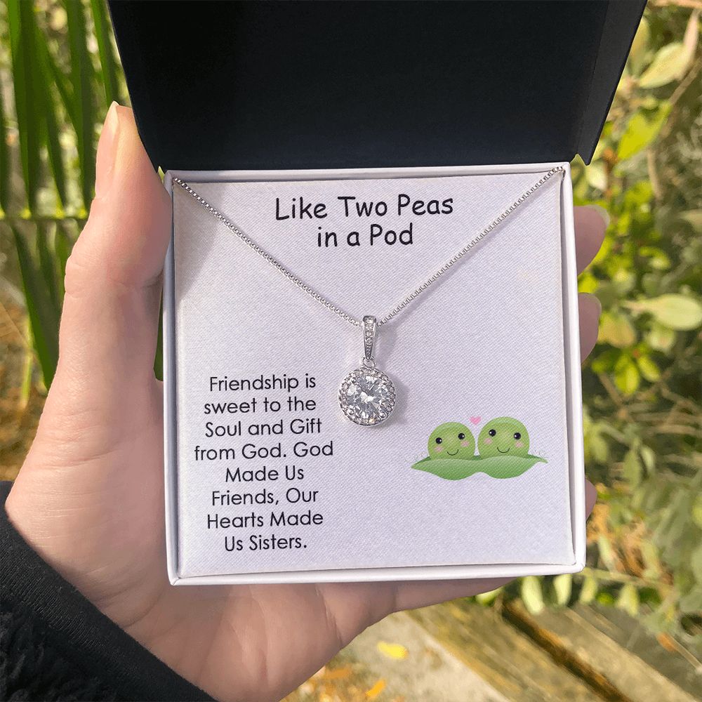 LIKE TWO PEAS IN A POD, ETERNAL HOPE NECKLACE FOR FRIEND, FOREVER BEST FRIEND, BFF, BIRTHDAY/ FRIENDSHIP DAY GIFT FOR HER