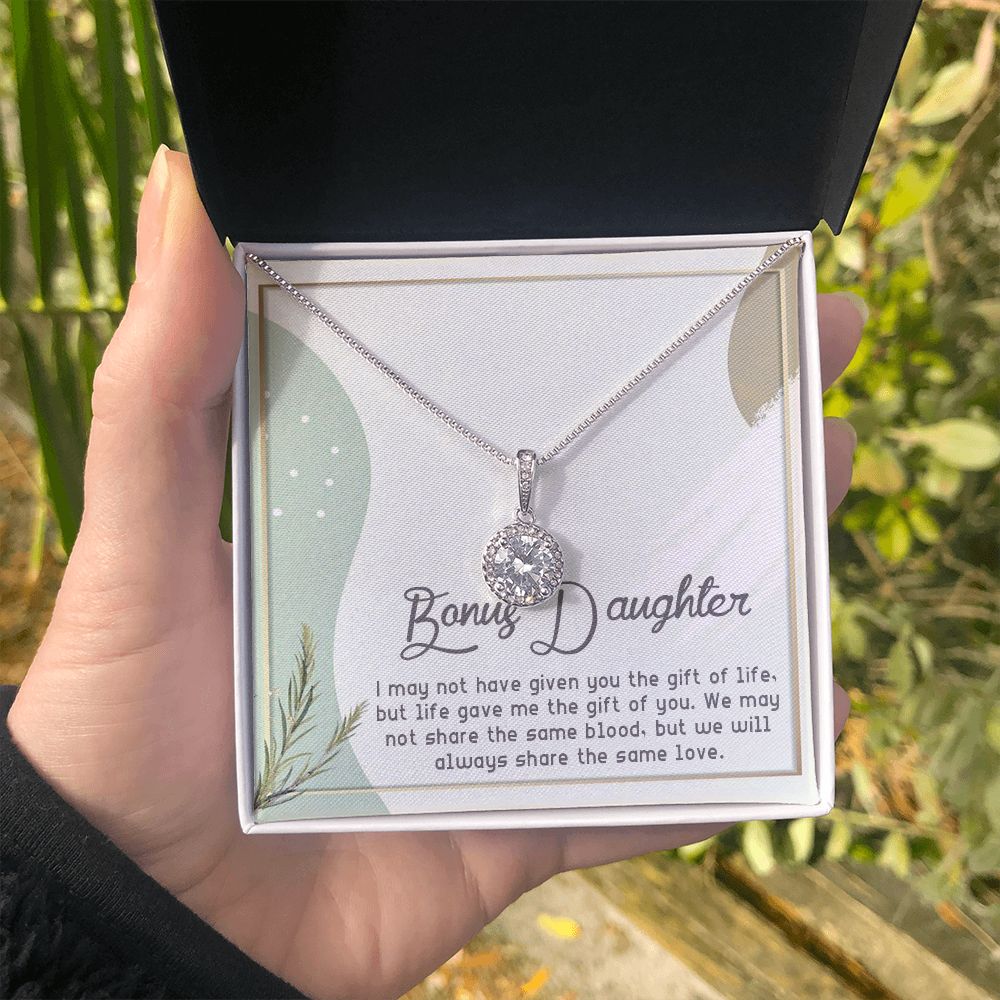 BONUS DAUGHTER, ETERNAL HOPE NECKLACE WITH MESSAGE CARD, BIRTHDAY AND DAUGHTERS DAY GIFT FOR HER