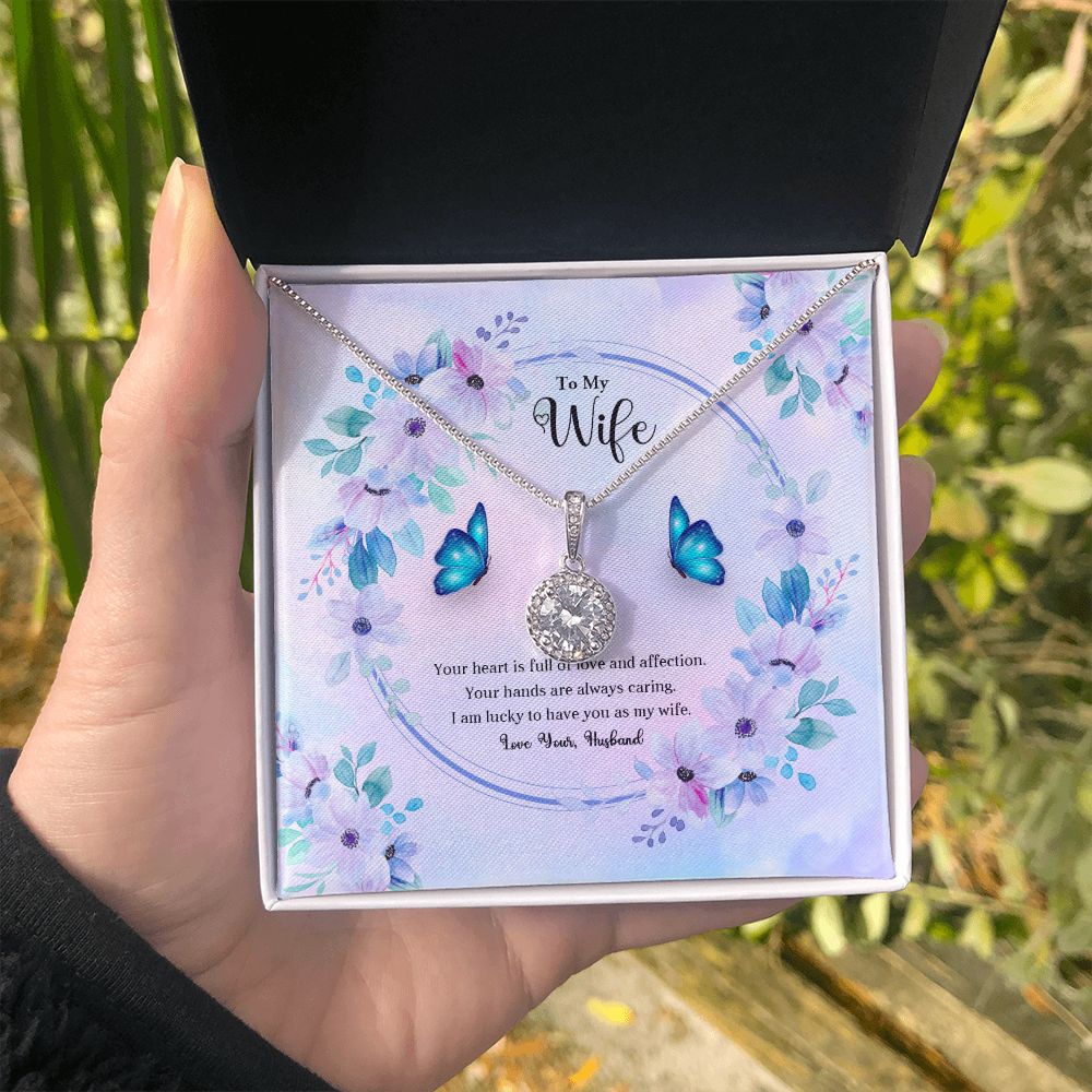 To My Wife, Eternal Hope Necklace For Wife With Message Card, Birthday, Valentine's Day Gift For Her