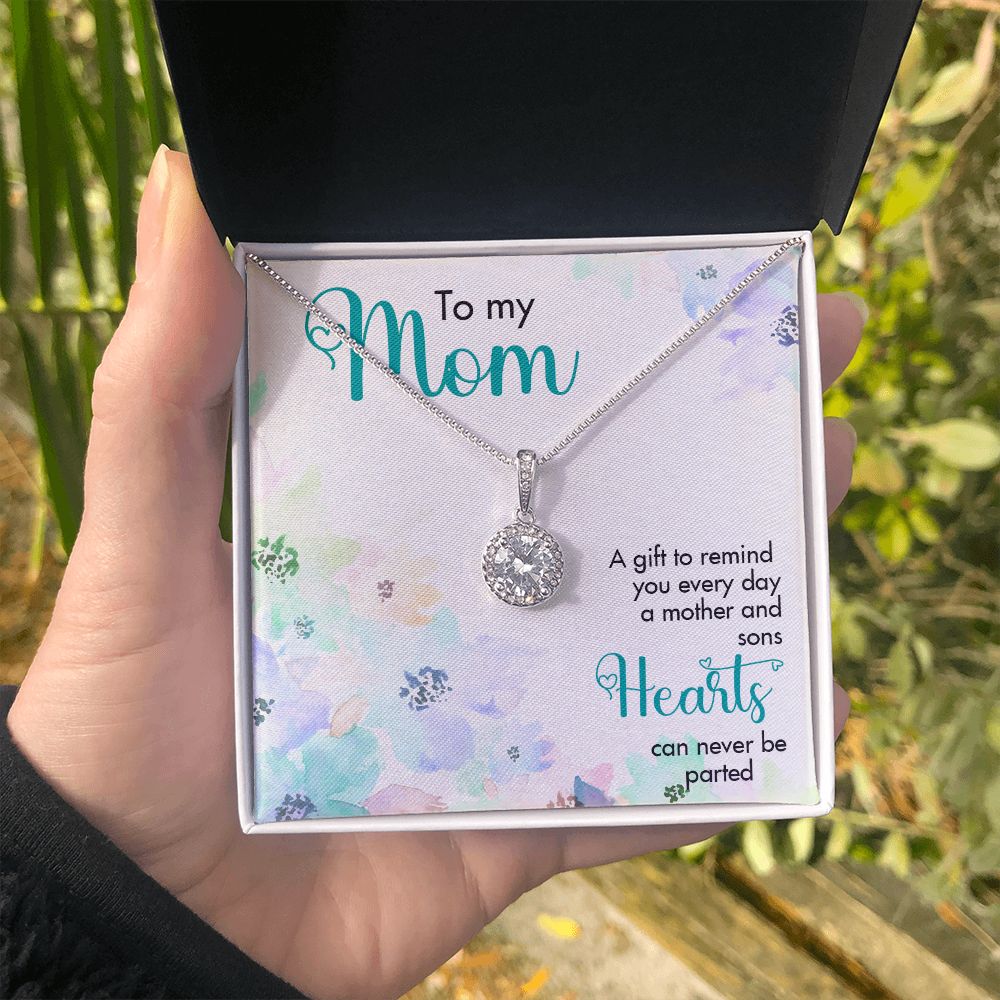 MOTHER AND SONS, ETERNAL HOPE NECKLACE FOR MOM, NECKLACE WITH MESSAGE CARD, BIRTHDAY, MOTHER'S DAY GIFT FOR HER