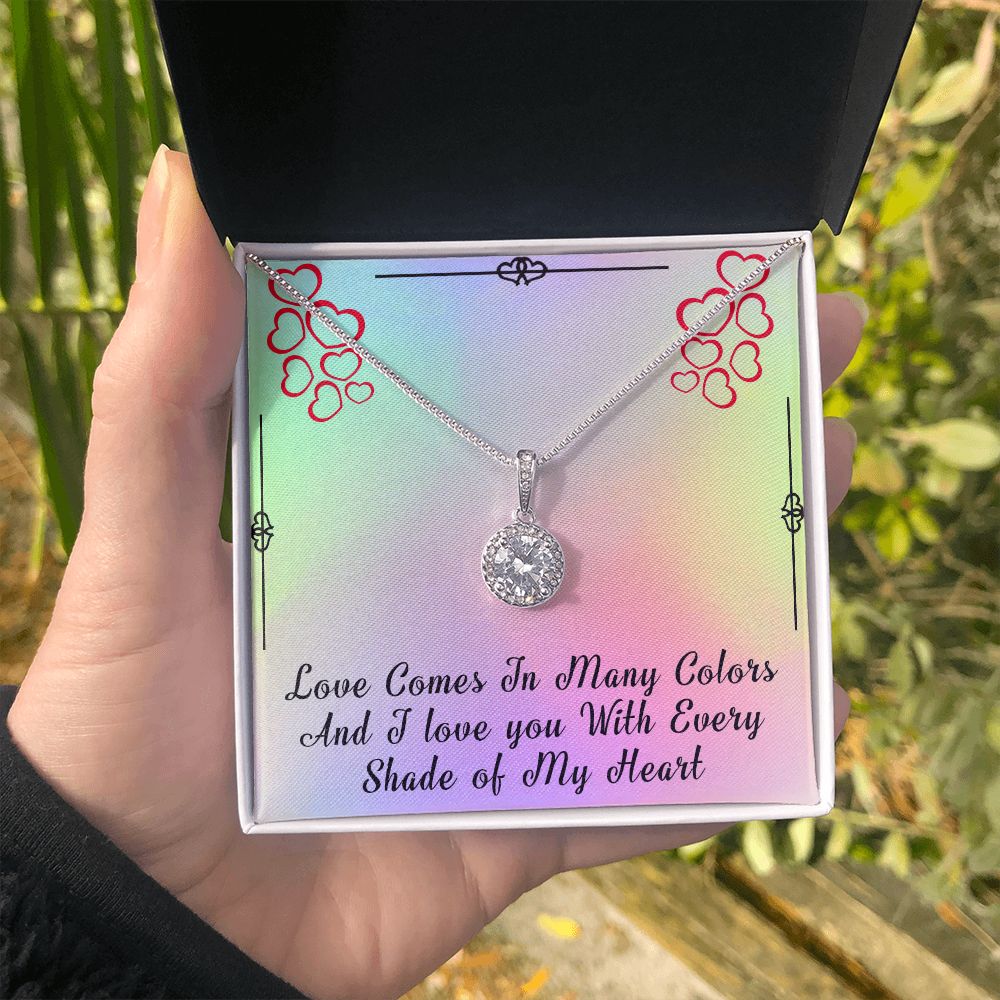 ETERNAL HOPE NECKLACE FOR SOULMATE, FOR YOUR LGBTQ PARTNER, WITH MESSAGE CARD, PRIDE NECKLACE,