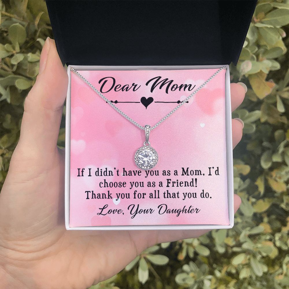 DEAR MOM, ETERNAL HOPE NECKLACE FOR MOM, NECKLACE WITH MESSAGE CARD, BIRTHDAY, MOTHER'S DAY GIFT FOR HER