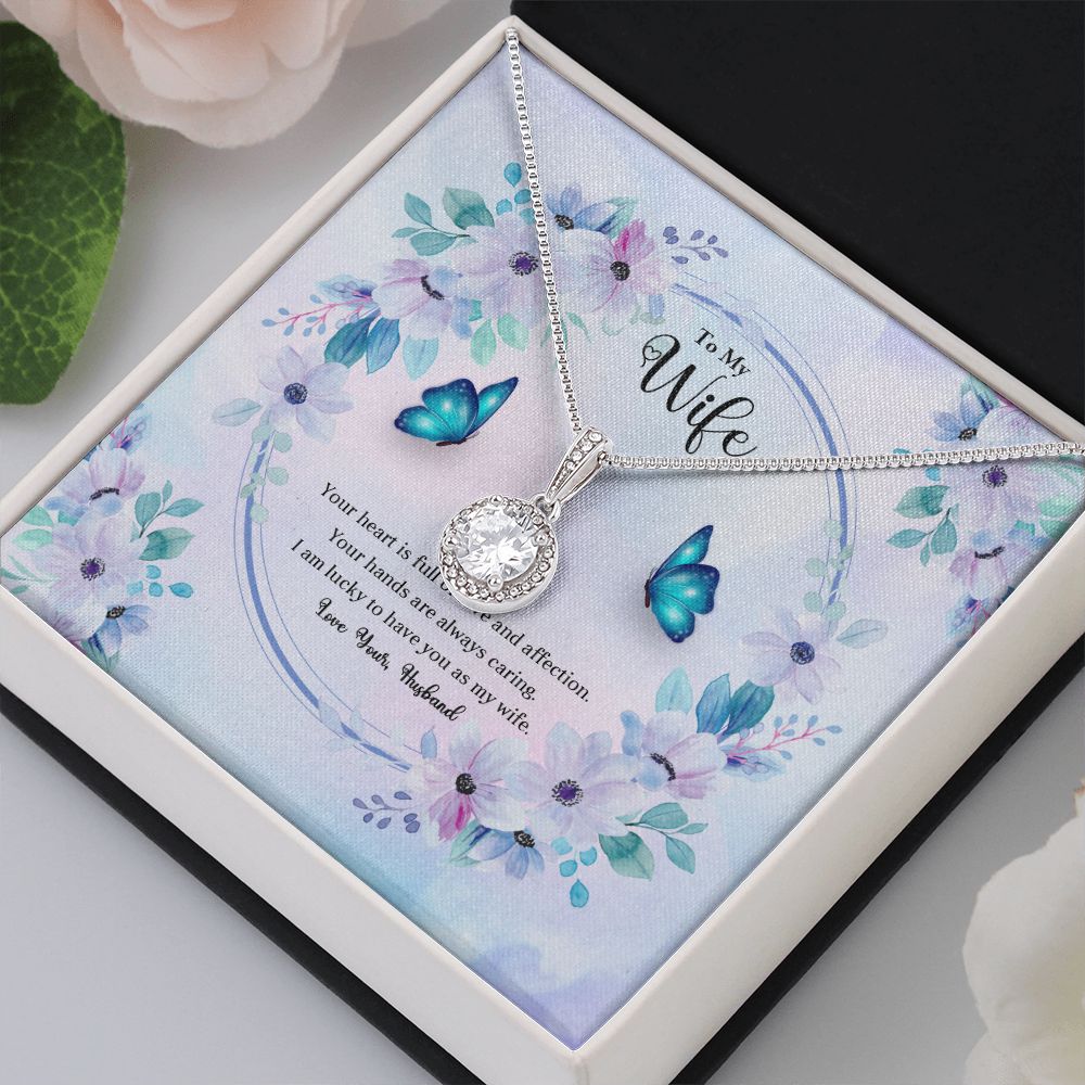 To My Wife, Eternal Hope Necklace For Wife With Message Card, Birthday, Valentine's Day Gift For Her