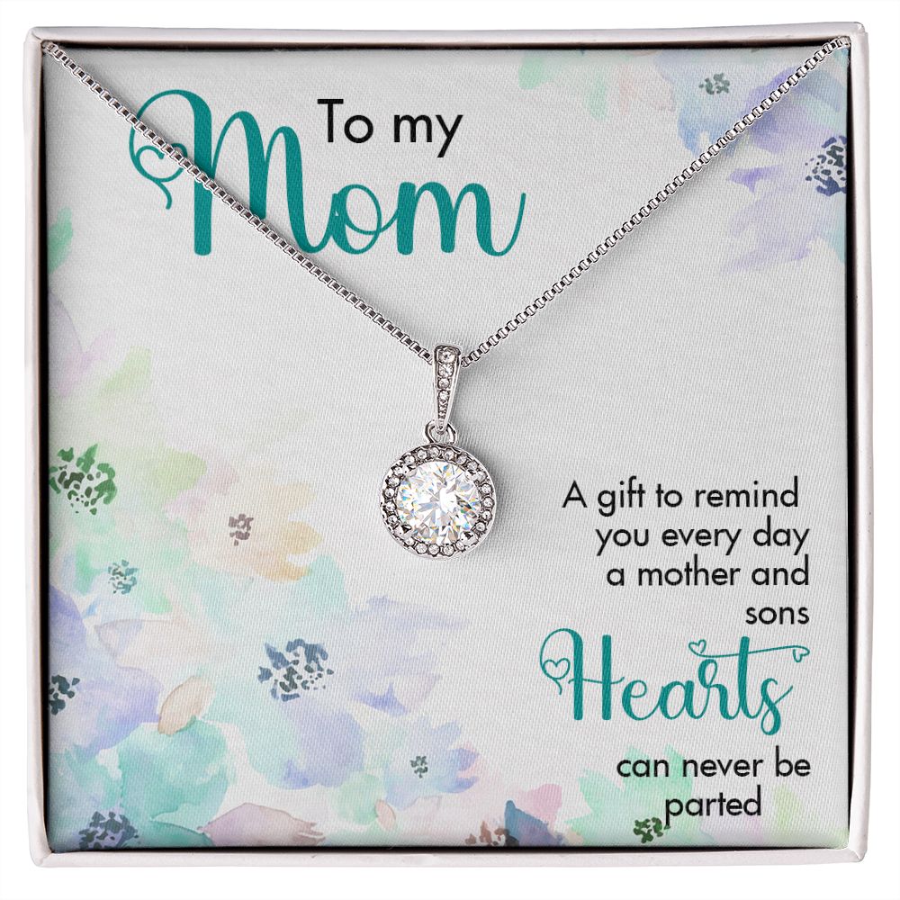MOTHER AND SONS, ETERNAL HOPE NECKLACE FOR MOM, NECKLACE WITH MESSAGE CARD, BIRTHDAY, MOTHER'S DAY GIFT FOR HER