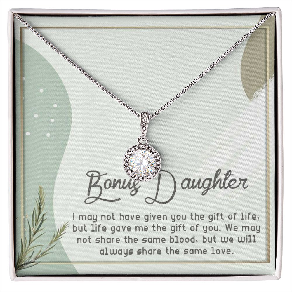 BONUS DAUGHTER, ETERNAL HOPE NECKLACE WITH MESSAGE CARD, BIRTHDAY AND DAUGHTERS DAY GIFT FOR HER