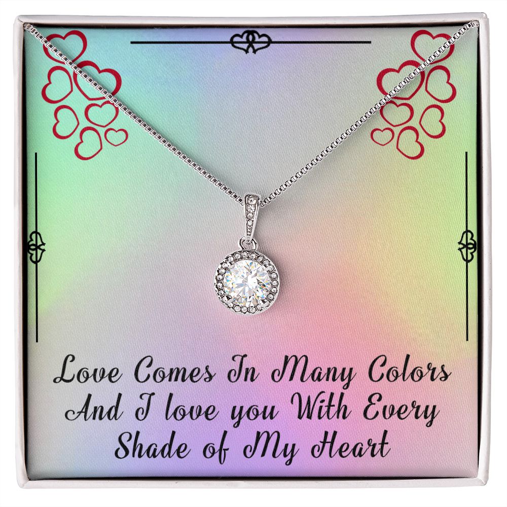 ETERNAL HOPE NECKLACE FOR SOULMATE, FOR YOUR LGBTQ PARTNER, WITH MESSAGE CARD, PRIDE NECKLACE,