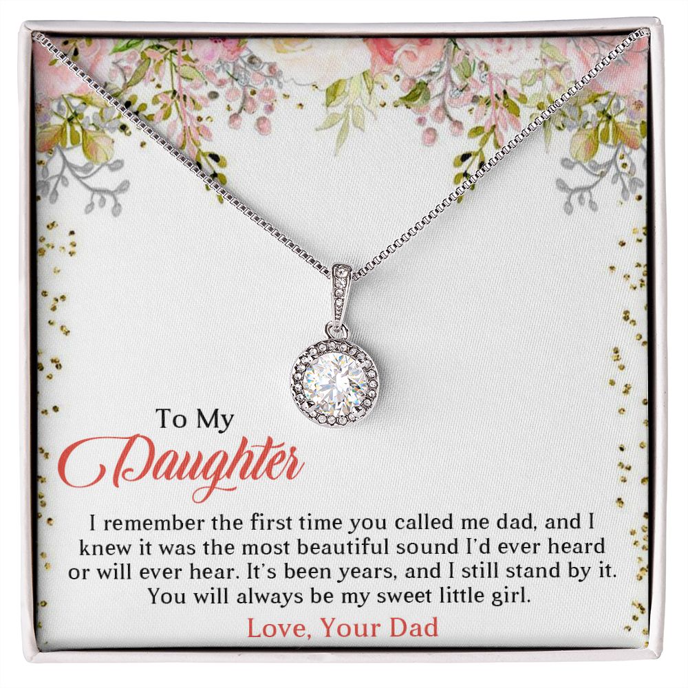 TO MY DAUGHTER, ETERNAL HOPE NECKLACE WITH MESSAGE CARD, FROM DAD, BIRTHDAY AND DAUGHTERS DAY GIFT FOR HER