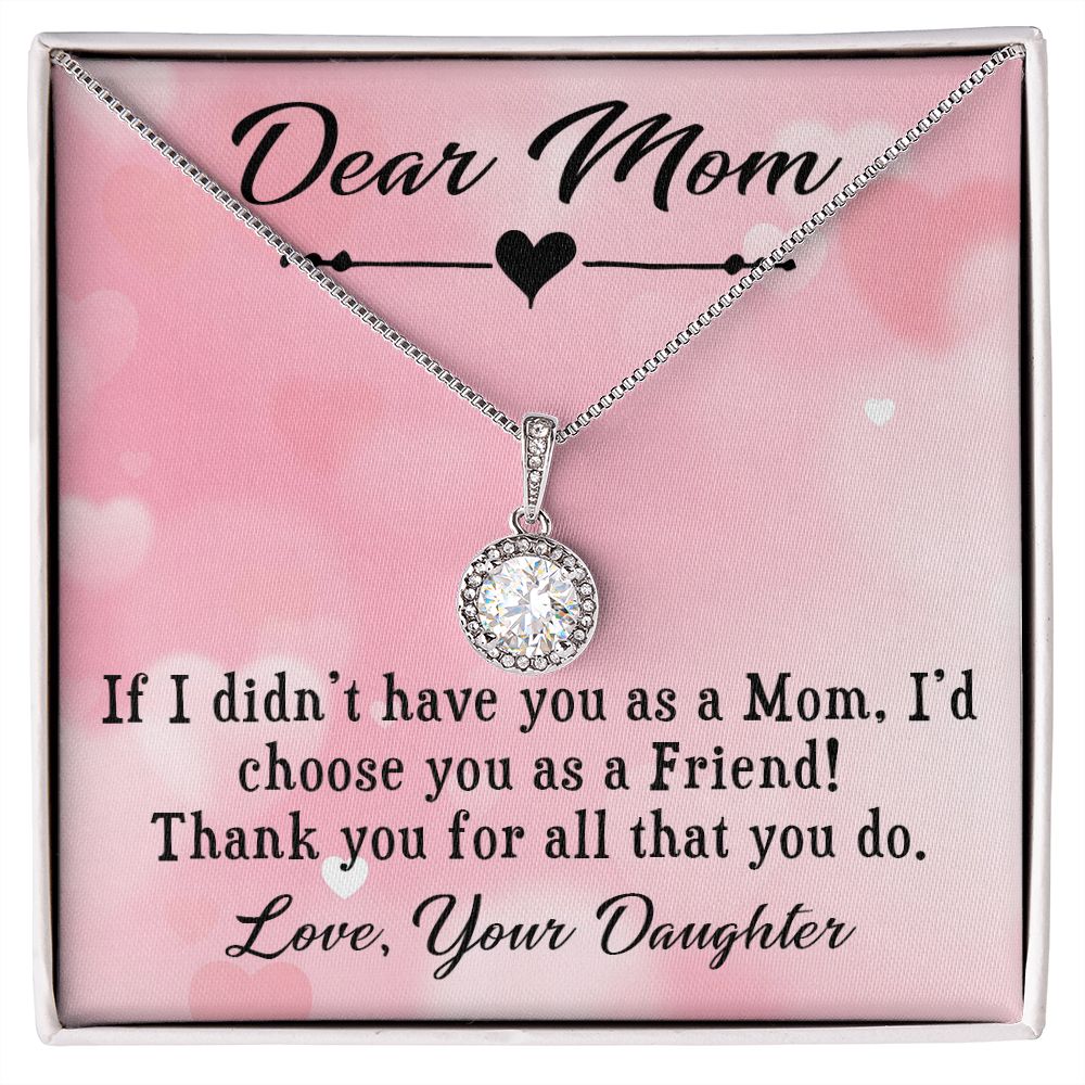 DEAR MOM, ETERNAL HOPE NECKLACE FOR MOM, NECKLACE WITH MESSAGE CARD, BIRTHDAY, MOTHER'S DAY GIFT FOR HER