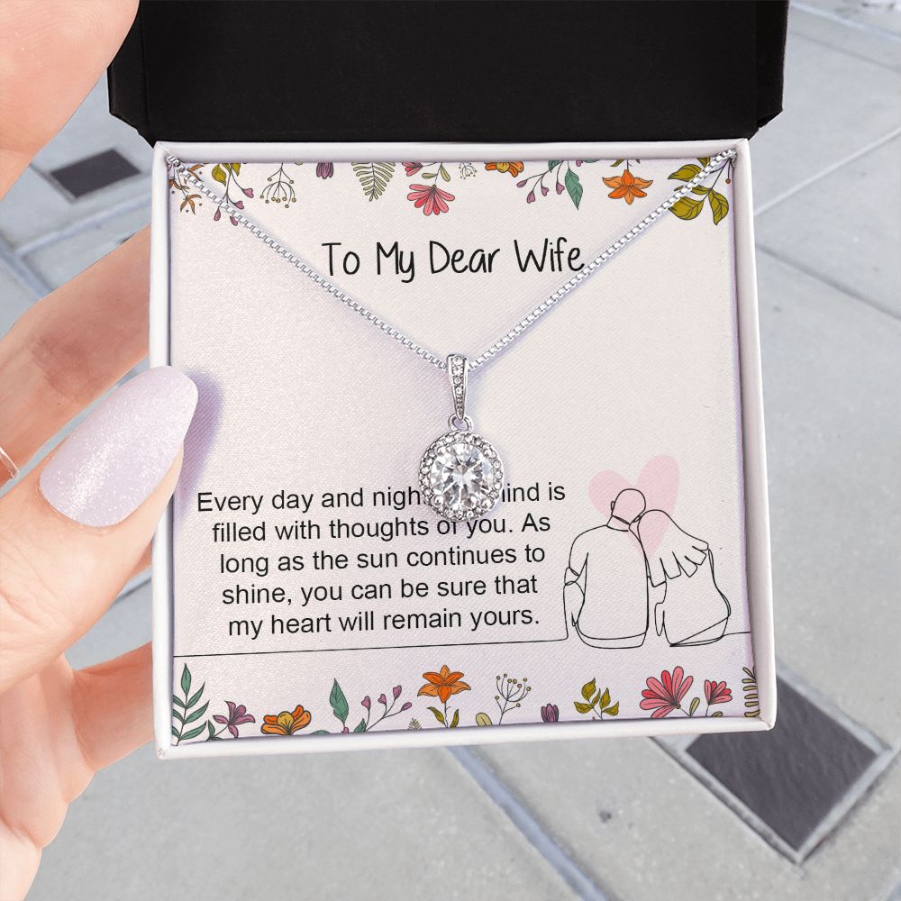 My Dear Wife, Eternal Hope Necklace, For Wife With Message Card, Birthday, Valentine's Day Gift For Her