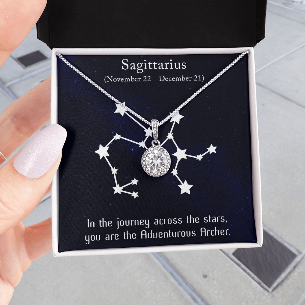 YOU ARE THE ADVENTUROUS, ARCHER MESSAGE CARD WITH ETERNAL HOPE NECKLACE, ZODIAC MESSAGE CARD, GIFT FOR HER