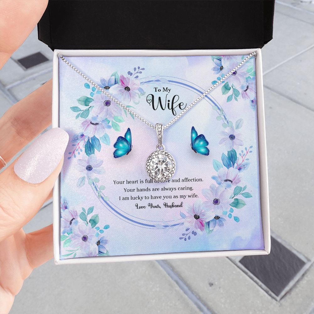 To My Wife, Eternal Hope Necklace For Wife With Message Card, Birthday, Valentine's Day Gift For Her
