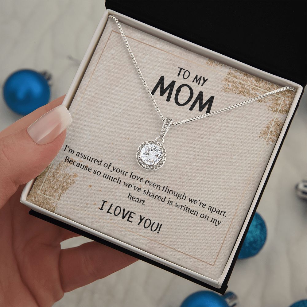 TO MY MOM I LOVE YOU, ETERNAL HOPE NECKLACE FOR MOM, NECKLACE WITH MESSAGE CARD, BIRTHDAY, MOTHER'S DAY GIFT FOR HER