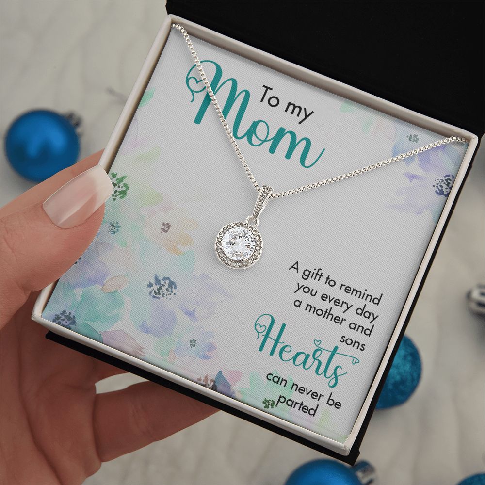 MOTHER AND SONS, ETERNAL HOPE NECKLACE FOR MOM, NECKLACE WITH MESSAGE CARD, BIRTHDAY, MOTHER'S DAY GIFT FOR HER