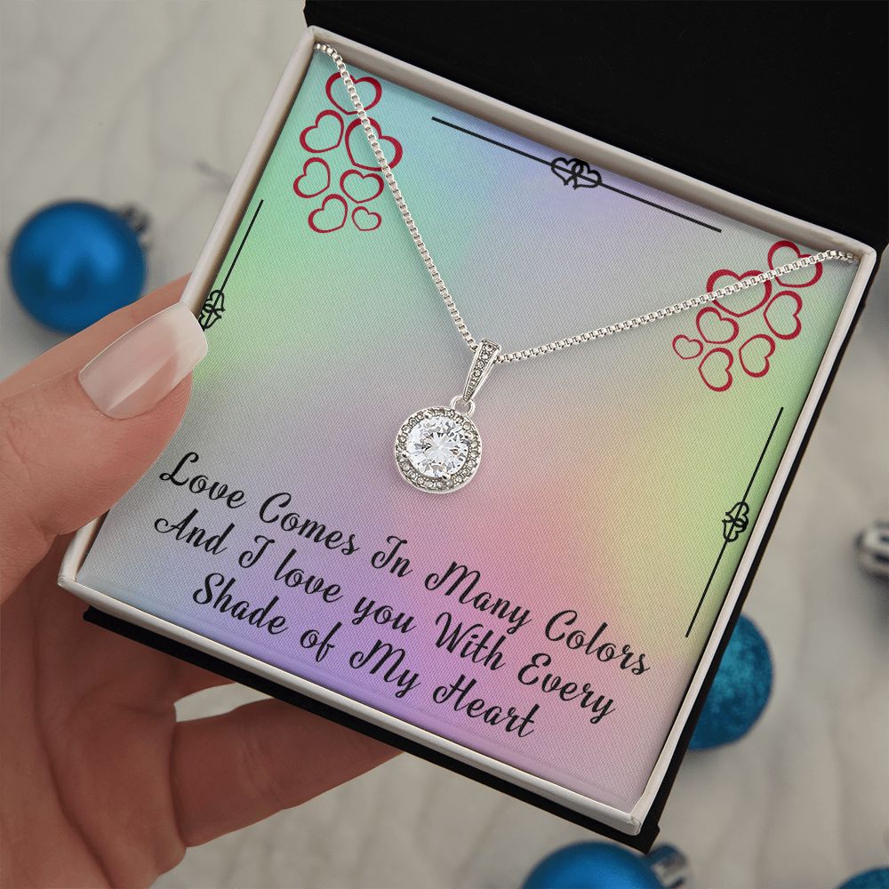 ETERNAL HOPE NECKLACE FOR SOULMATE, FOR YOUR LGBTQ PARTNER, WITH MESSAGE CARD, PRIDE NECKLACE,