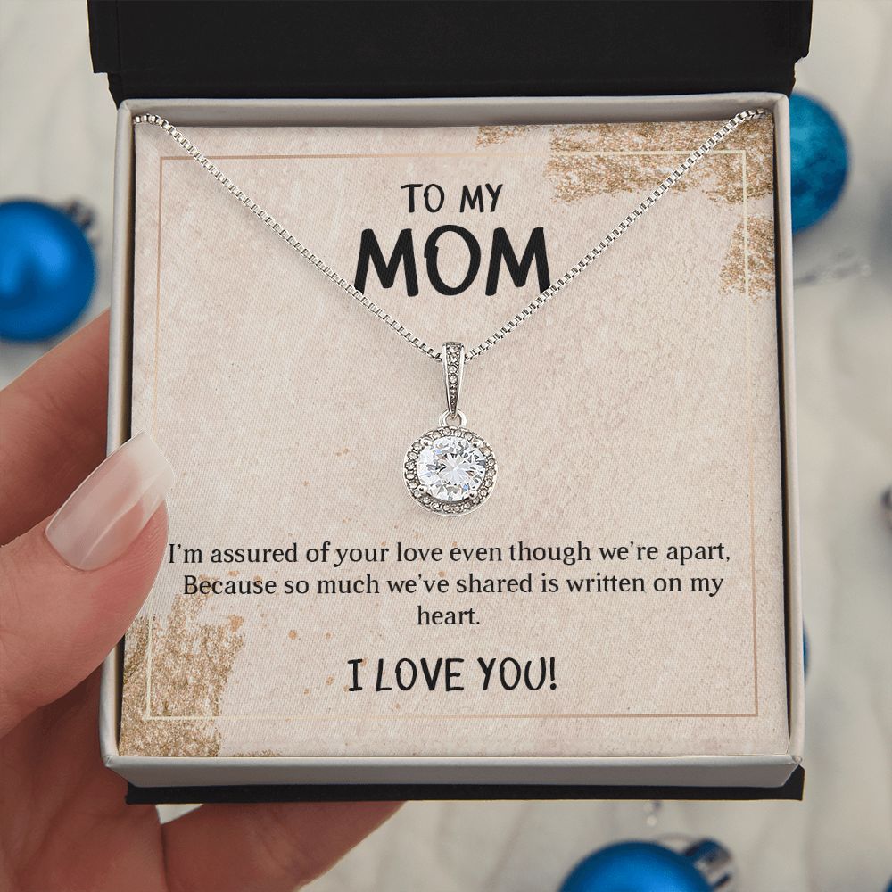 TO MY MOM I LOVE YOU, ETERNAL HOPE NECKLACE FOR MOM, NECKLACE WITH MESSAGE CARD, BIRTHDAY, MOTHER'S DAY GIFT FOR HER