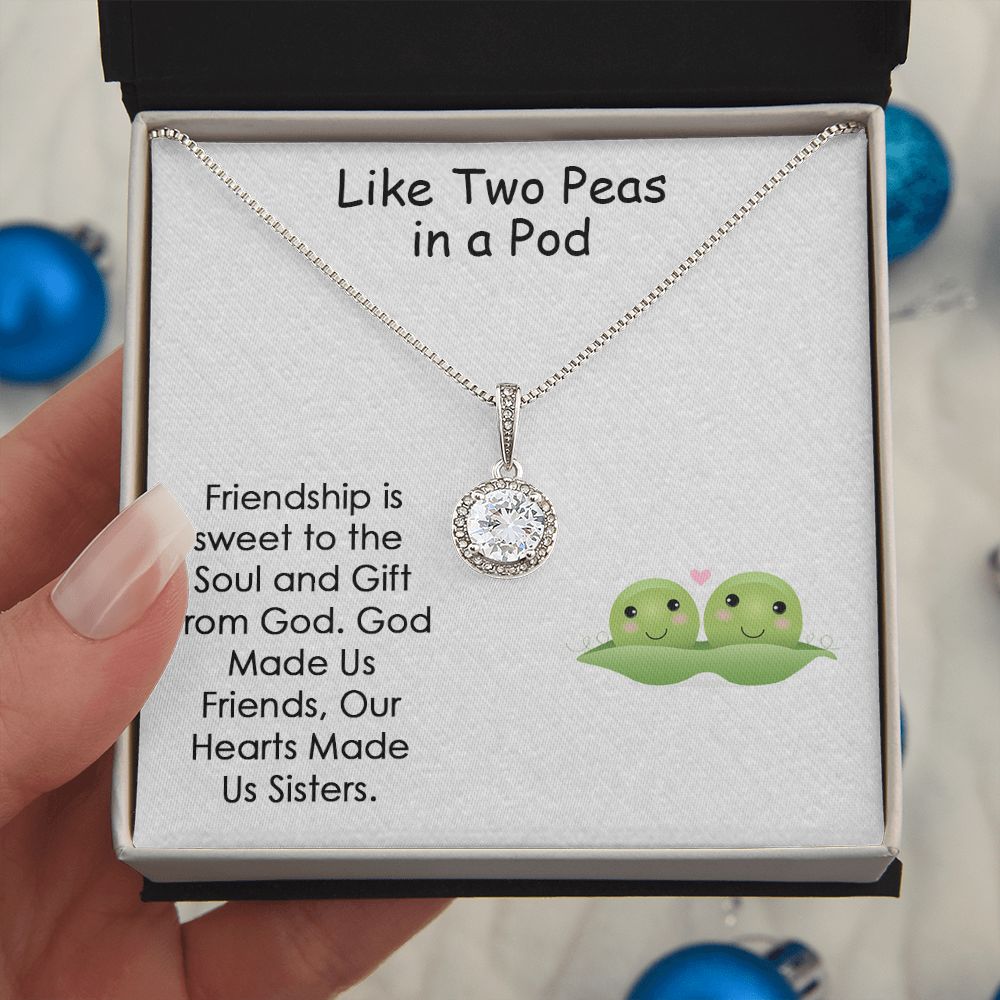 LIKE TWO PEAS IN A POD, ETERNAL HOPE NECKLACE FOR FRIEND, FOREVER BEST FRIEND, BFF, BIRTHDAY/ FRIENDSHIP DAY GIFT FOR HER